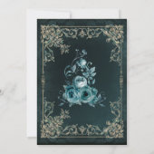 Emerald Groen en Gouden Bruiloft Kaart (Achterkant)