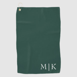 Emerald groen en wit   Modern monogram Golfhanddoek