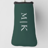 Emerald groen en wit | Modern monogram Golfheadcover (Draai 90)