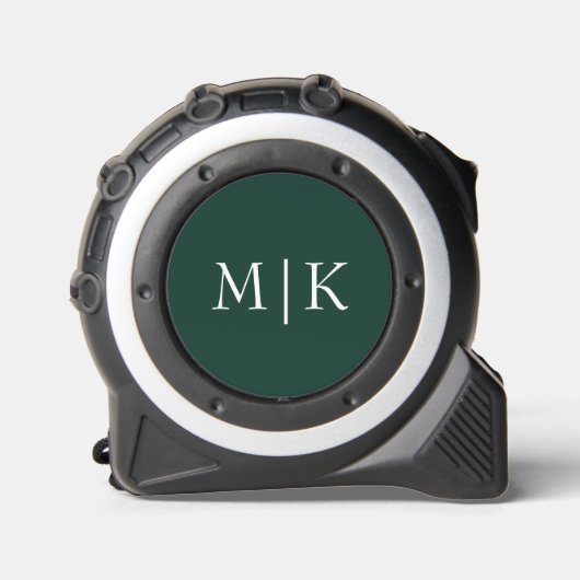 Emerald groen en wit | Modern monogram Rolmaat (Voorkant)