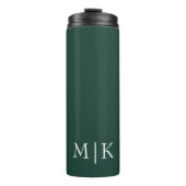 Emerald groen en wit | Modern monogram Thermosbeker (Voorkant)