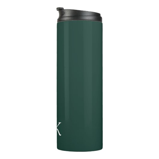 Emerald groen en wit | Modern monogram Thermosbeker (Geroteerd rechts)