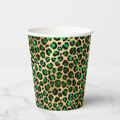 Emerald groen goud luipaard partij papieren bekers (Voorkant)