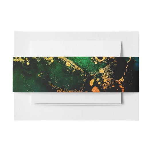 Emerald Groen Gouden Brons Bruiloft Uitnodigingen Wikkel (Voorkant Voorbeeld)