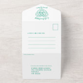 Emerald groen hart 55e trouwdag RSVP All In One Uitnodiging (Buitenkant)