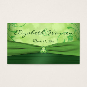 Emerald Groen Keltische Liefdesknoop Bruiloft Favo Visitekaartje