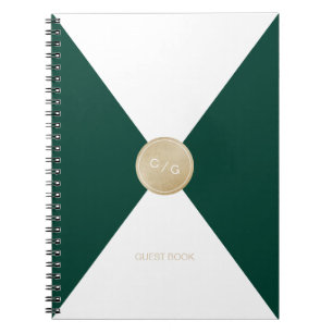 Emerald groen minimalistische moderne bruiloft gas notitieboek