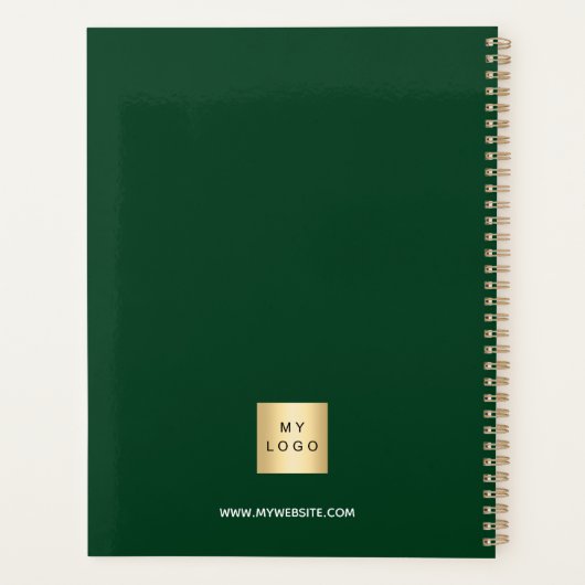 Emerald groen monogram initialen business logo 202 planner (Achterkant)