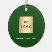 Emerald groen wit bedrijf logo keramisch ornament (Links)