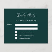 Emerald groene ginkgo budget bruiloft reactie RSVP Flyer (Voorkant)