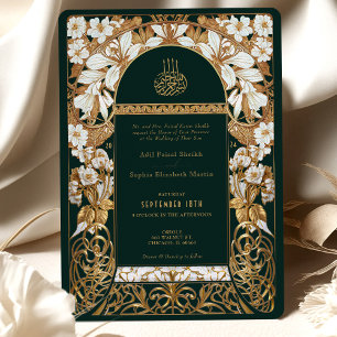 Emerald Groene Islamitische Bruiloft Antiek Goud M Kaart