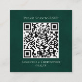Emerald Groene Rozen Bruiloft RSVP QR Code Informatiekaartje (Achterkant)