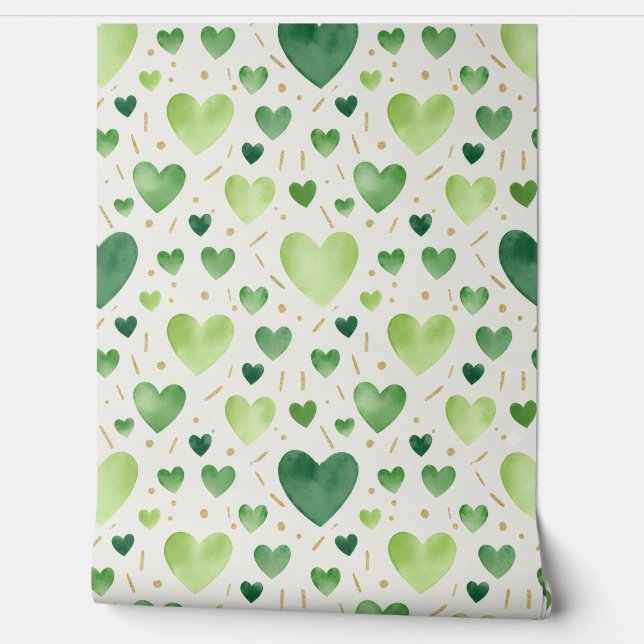Emerald Grove & Gilded Hearts Behang (Afrollen)