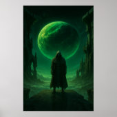 Emerald Guardian — Dark Cosmic Fantasy Art Poster (Voorkant)