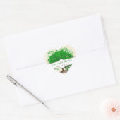 Emerald Heart Leaf Tree Barn Wood Wedding Seal Hart Sticker (Envelop)