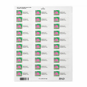 Emerald Hot Pink Preppy Patchwork Madras Monogram Etiket (Full Sheet)