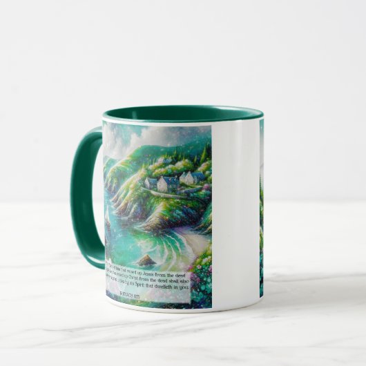 Emerald Isle Iers Christelijk KJV Romeinen Verse Mok (Voorkant links)