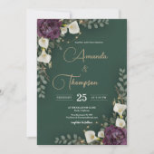 Emerald & Ivory Botanical Elegance Wedding Kaart (Voorkant)
