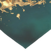 Emerald Jade Gold Splatter Abstract Korte Tafelloper (Hoek)