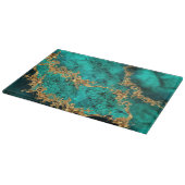 Emerald Jade Gold Splatter Abstract Snijplank (Hoek)
