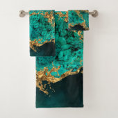 Emerald Jade Gold Splatter Abstrait (En situation)