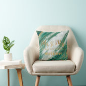 Emerald Jade Green Gold schilderde marmer Wedding Kussen (Stoel)