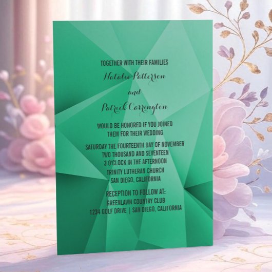 Emerald Jewel Faire-part de mariage
