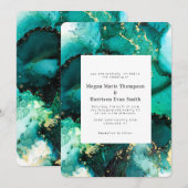 Emerald Jewel Tone Wedding Invitation Kaart (Voorkant / Achterkant)