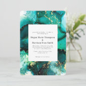 Emerald Jewel Tone Wedding Invitation Kaart (Staand voorkant)