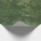 Emerald kerstdrapery Damask Cadeaupapier (Hoek)