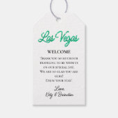 Emerald Las Vegas Sparkles Bruiloft Welkom Cadeaulabel (Voorkant)