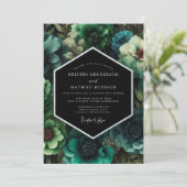 Emerald Lavish Floral Wedding Kaart (Staand voorkant)
