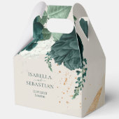 Emerald Leaf Rose Romantic Wedding Bedankdoosjes (Voorkant)