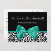 Emerald Leopard Print Salon Afspraakherinnering Briefkaart (Voorkant / Achterkant)