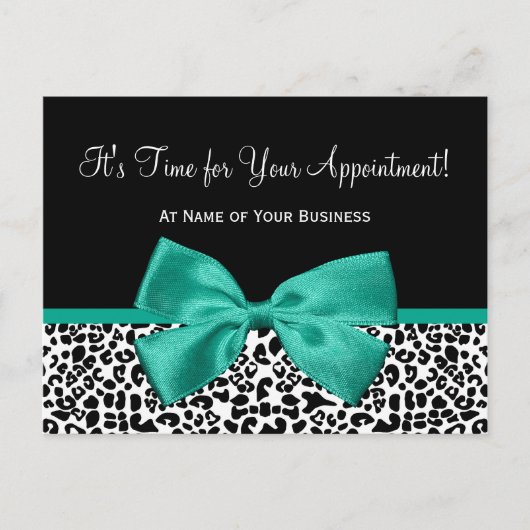 Emerald Leopard Print Salon Afspraakherinnering Briefkaart (Voorkant)