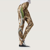 Emerald lizard Salamander op aarde Leggings (Rechts)