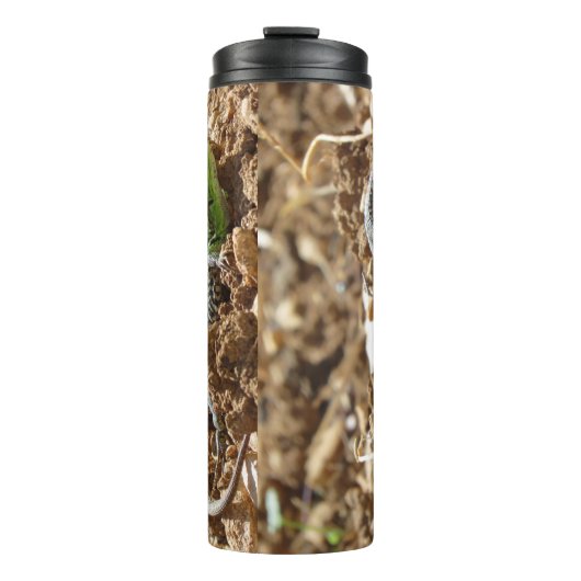 Emerald lizard Salamander op aarde Thermosbeker (Voorkant)