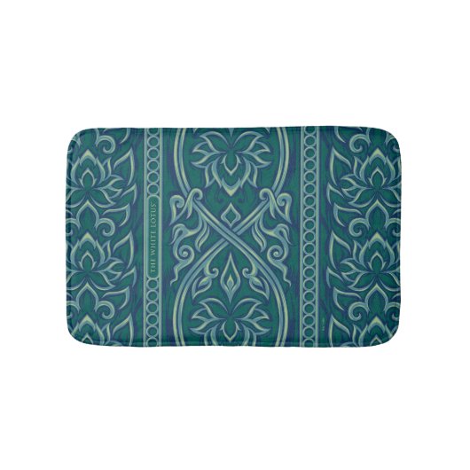 Emerald Lotus Tapestry Pattern - De Witte Lotus Badmat (Voorkant)