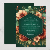 Emerald Luminous Autumnal Wedding Kaart (Voorkant / Achterkant)