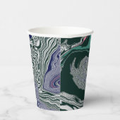 "Emerald Marble Flow" Papieren Bekers (Rechts)
