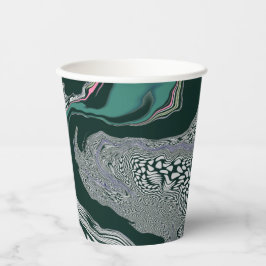 "Emerald Marble Flow" Papieren Bekers