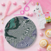 "Emerald Marble Flow" Papieren Bordje (Feest)