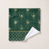 EMERALD MERMAID PEACOCK FEATHER BATHROOM TOWEL BAD HANDDOEK (Wasdoekje)