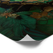 Emerald Metamorfose - 3D Vlinder Moderne Kunst Poster (Hoek)