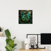 Emerald Metamorfose - 3D Vlinder Moderne Kunst Poster (Thuiskantoor)