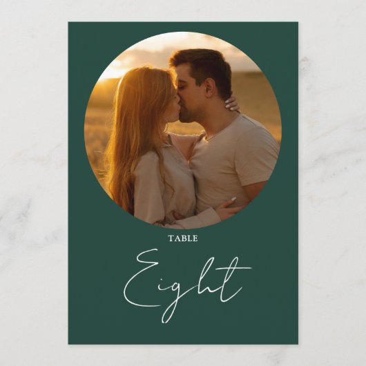 Emerald Modern Minimalistisch Script Tafelnummer (Voorkant)