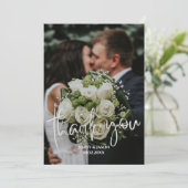 Emerald Modern Script Carte de remerciements photo (Debout devant)