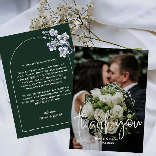 Emerald Modern Script Carte de remerciements photo