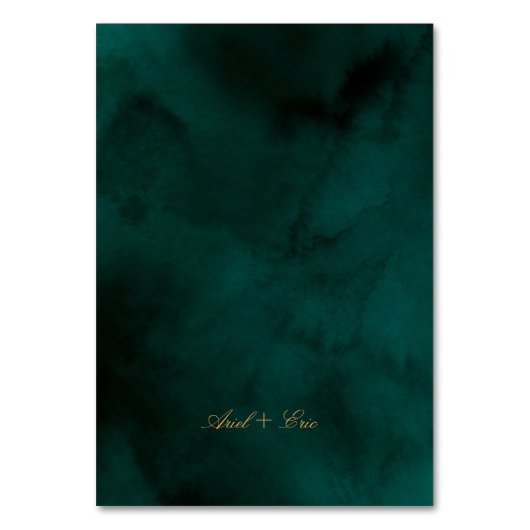 Emerald Modern Script Mariage Numéro de table (Dos)