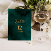Emerald Modern Script Mariage Numéro de table